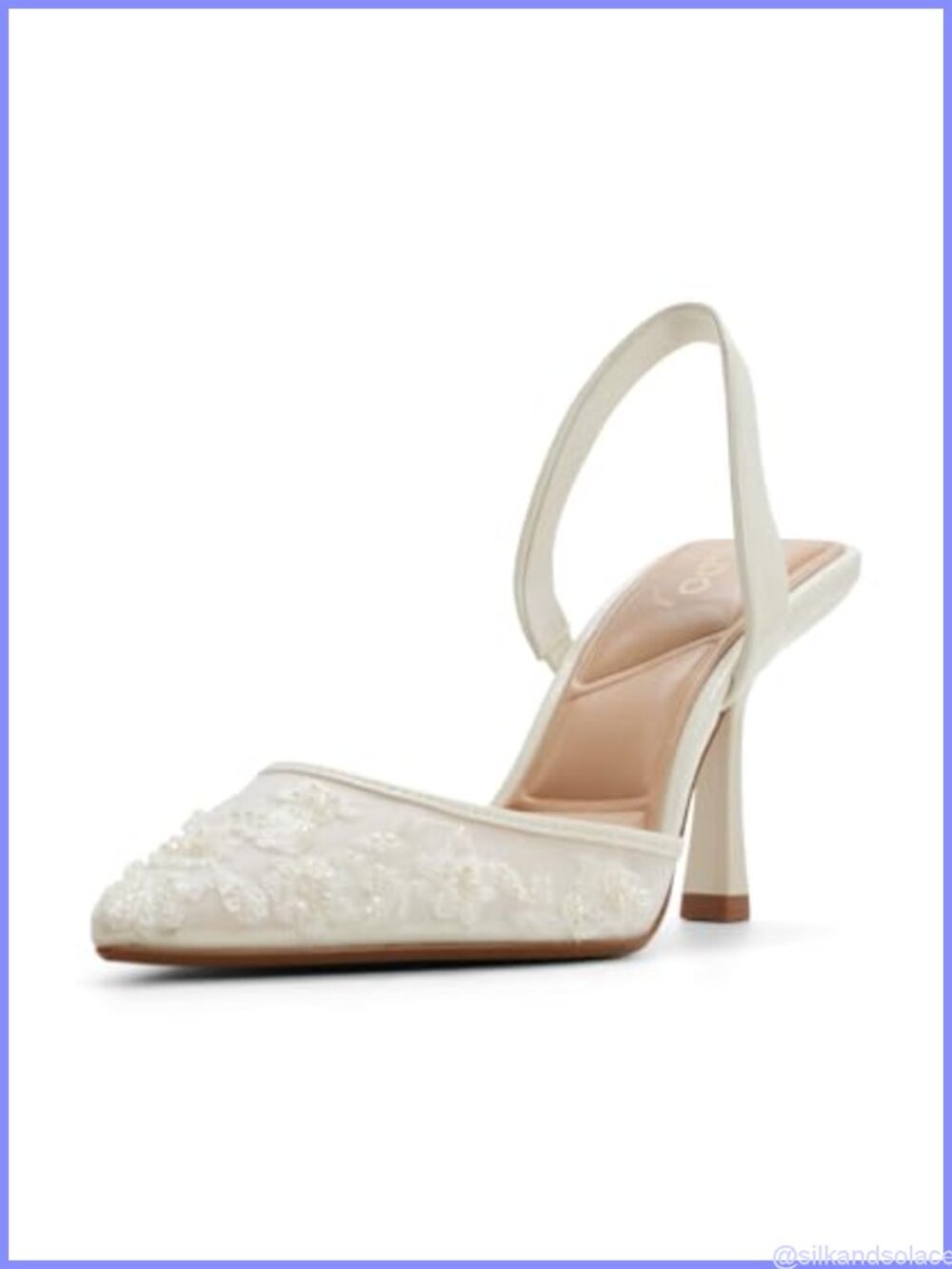 Pointy Toe Slingback Heeled Pump Textile 3.25 Inch Heel